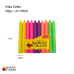 Vela Color Fosforescente x10